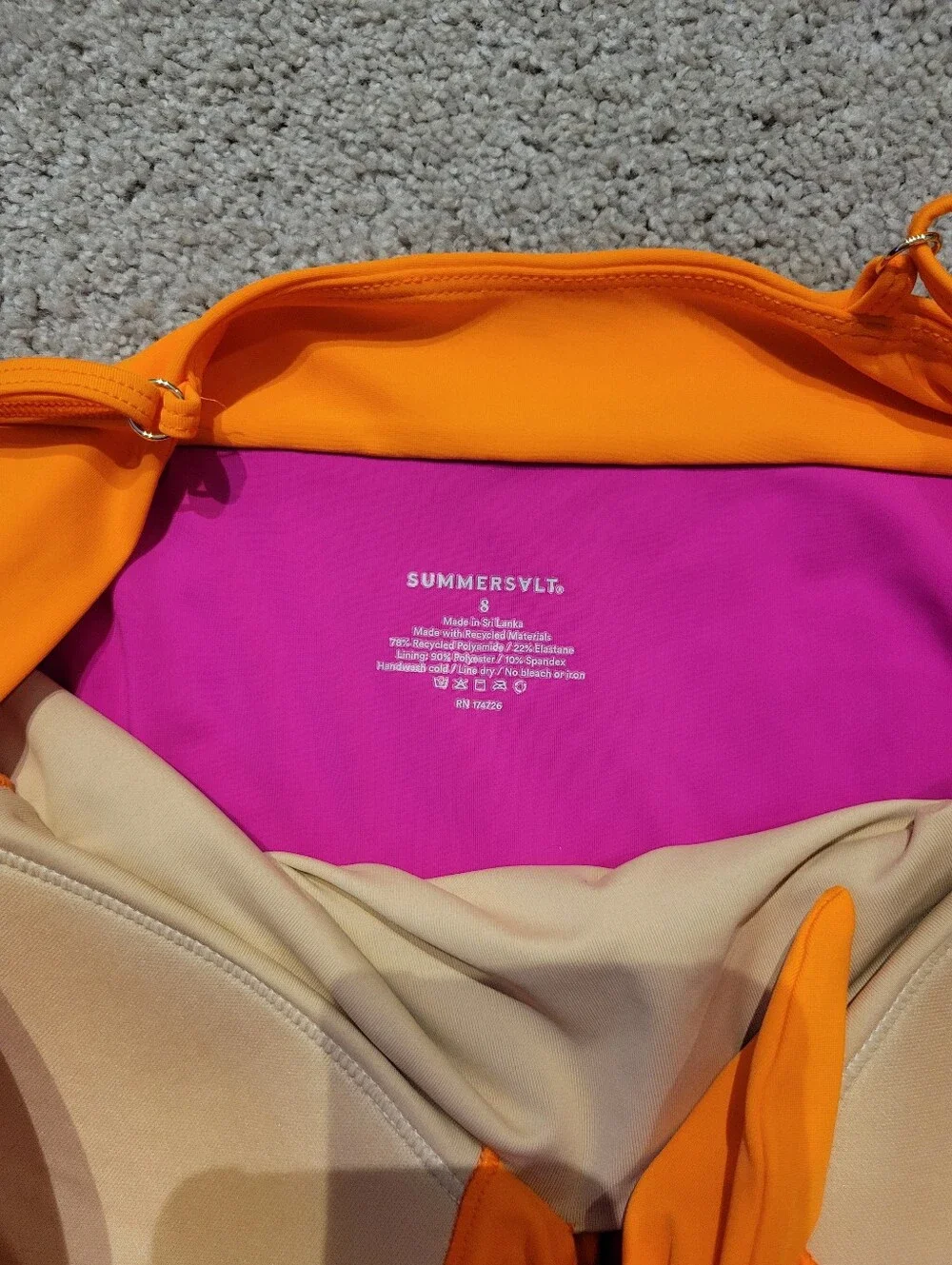 Summersalt The Jetsetter One Piece Swimsuit Hibiscus Tangerine Pink
